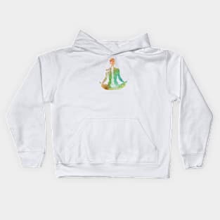 Meditating Woman Kids Hoodie